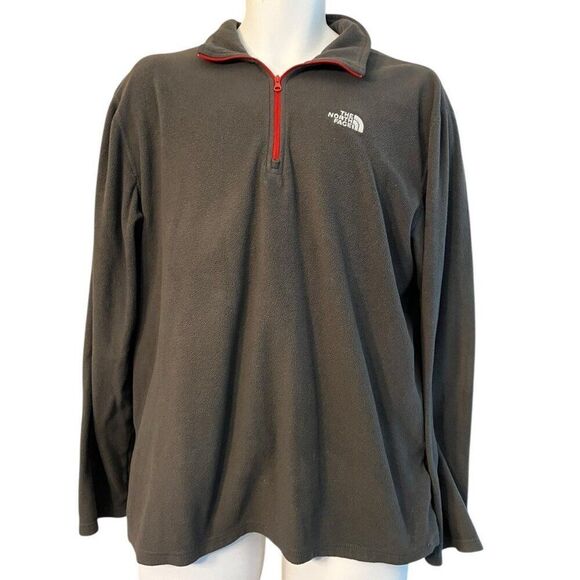 The North Face Mens Large 1/4 Zip Pullover Sweatshirt Steel Gray Jacket - Picture 1 of 4